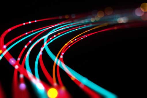 colorful fiber optic cables