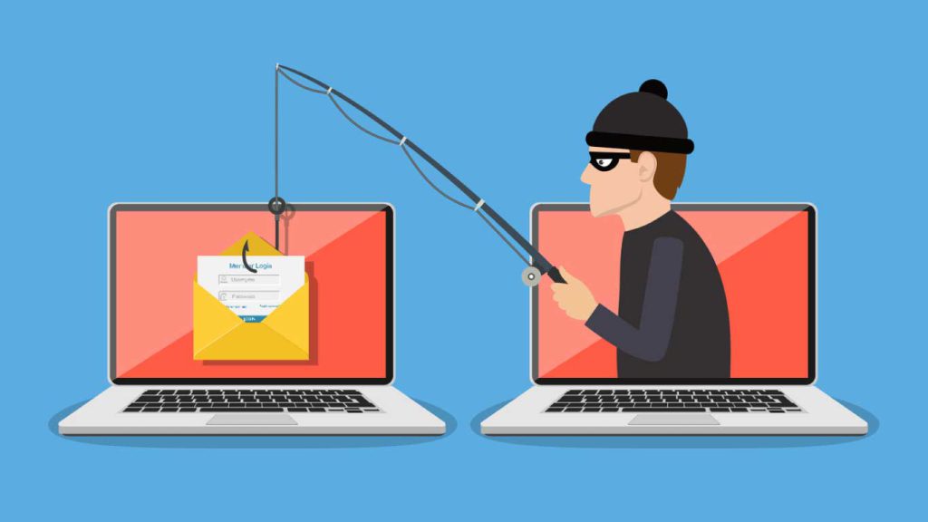 cyberthief using a phishing email attack