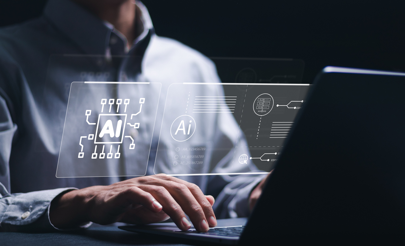 Business man at computer