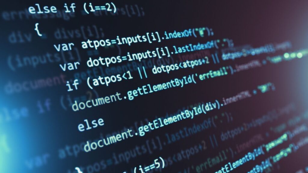 Programming source code abstract background